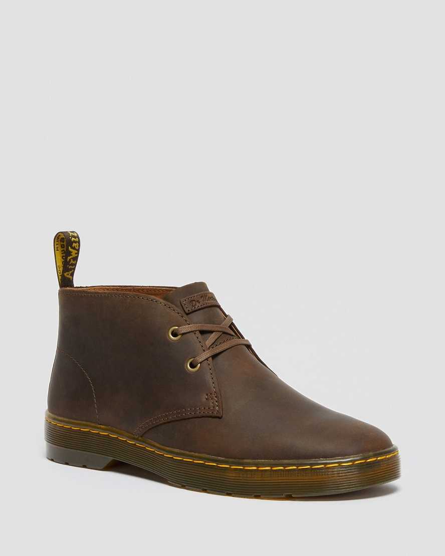 Dr. Martens Cabrillo Crazy Horse Nahka Miesten Desert Nilkkurit - TummanRuskea Nilkkurit [029-TSVUWB